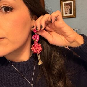 BaubleBar flamingo beaded earring
